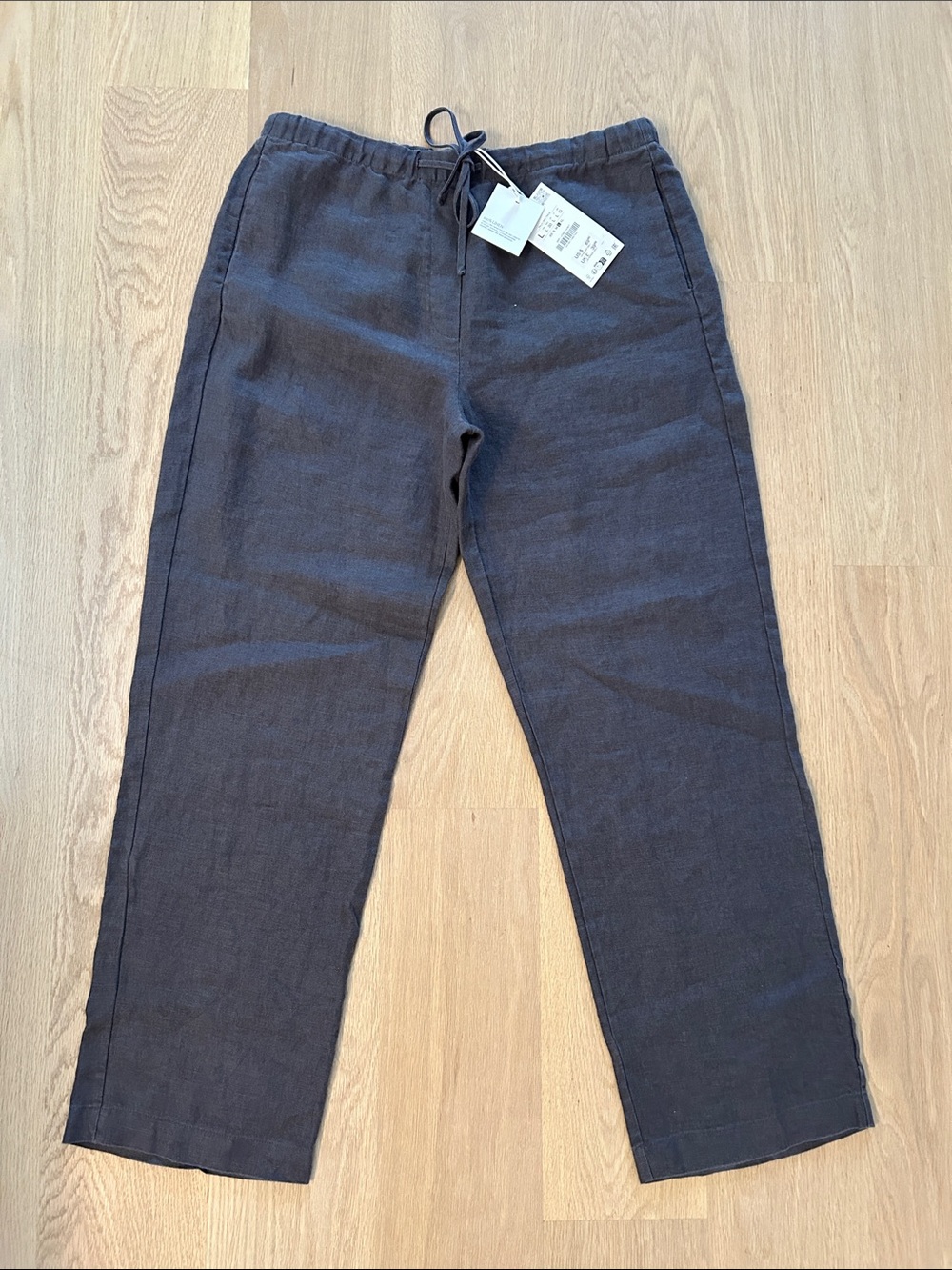 NWT Zara Dark Drawstring Linen Pants